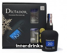 Dictador Solera 20 y Ultra Premium Reserve se dvěma skleničkami v dárové kazetě Dictador Solera 20 y Ultra Premium Reserve se dvěma skleničkami v dárové kazetě