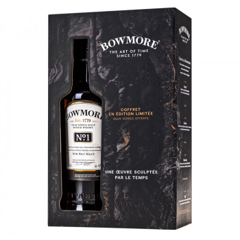 Bowmore No.1 + 2 sklenice 40% 0,7l (darčekové balenie 2 poháre)